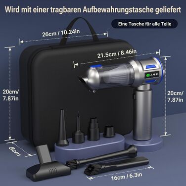 Акумуляторний ручний пилосос Yomile AD10 для авто та дому, 27000Па, 150Вт, бездротовий портативний міні-пилосос з функцією обдуву