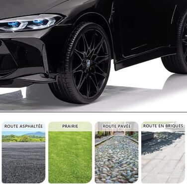 Дитячий електромобіль BMW M4 з ліцензією, 12V, з 2,4G пультом, сигналом, LED-підсвіткою, музикою, швидкість 3 км/год, для дітей від 3 років, чорний