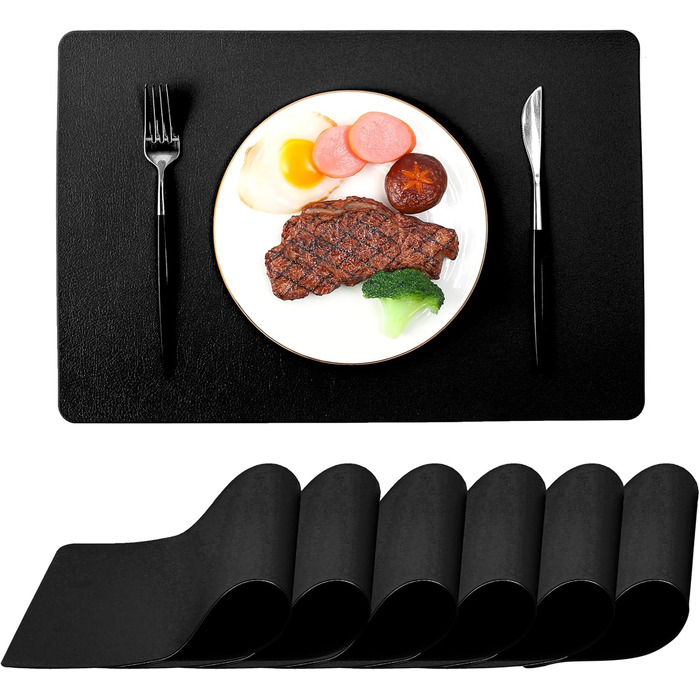 Набір столових серветок, термостійкі, миючі, для кухні, обіднього столу, декор, чорні, 6 шт.