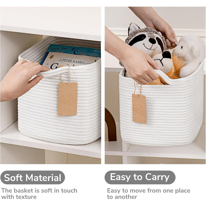 Кошики для зберігання TIMEYARD, декоративні плетені кошики, 3 шт., 33 x 25 x 22,5 см, для іграшок, рушників, подарунків