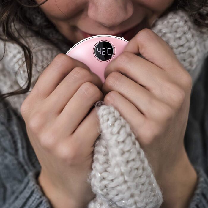 Електричний грілка для рук EXTSUD - портативний зарядний пристрій USB, акумуляторний, легкий, для зими, подарунок для чоловіків та жінок (рожевий)