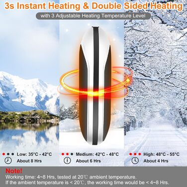 Електричний грілка для рук USB, Powerbank 5200mAh, портативний, багаторазовий, для жінок та чоловіків, для кемпінгу, зимові подарунки, чорний та білий