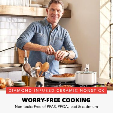 Набір посуду GreenPan x Bobby Flay 13 предметів: професійний алюміній, антипригарне покриття Ceramic, індукційний, безпечний для здоров'я