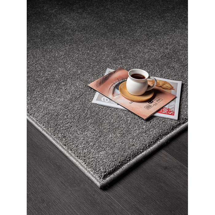 Килим Marley елегантний дизайнерський килим для вітальні, м'який і не вимагає особливого догляду килим з коротким ворсом для вітальні (60 x 110 см, антрацит)