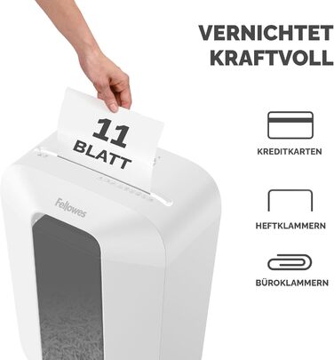 Fellowes знищувач документів Powershred LX70, 18 л, Cross-Cut, 11 аркушів, для дому та офісу