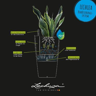 Lechuza Cubico Color 40 - Комплект для вирощування, сірий шифер, 39.5x39.5x75.5 см