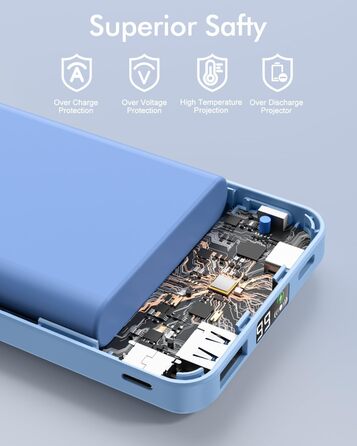 Вт PD, LED-дисплей, для iPhone 12-16, синій (Sierra Blue), 10000mAh Magsafe, 22.5