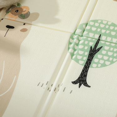 М'який килимок для повзання для малюків 196 x 176 x 1,5 см, складаний, двосторонній, багатокольоровий