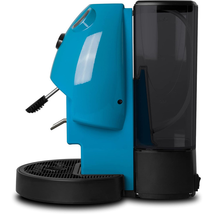 Кавомашина Didiesse Baby Frog Pad – компактна кавоварка з падами, 450 Вт, 1,5 л бак, Standby, білий/Miami-blue