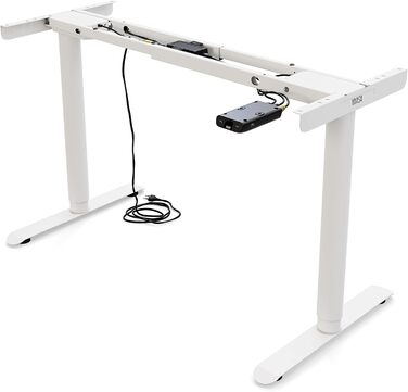 Стол Yaasa Frame Basic S: Регульована висота, USB-порт, телескопічний механізм, блокування клавішами (білий)