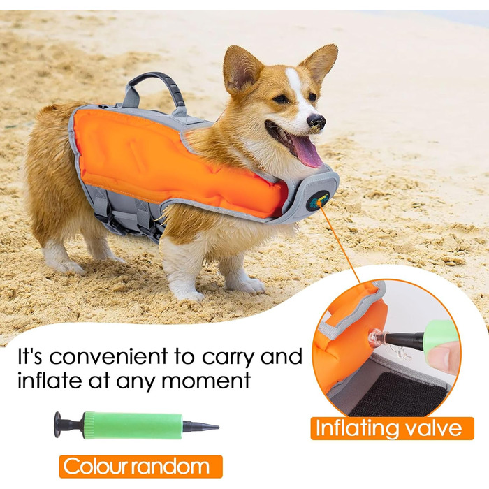 Рятувальний жилет для собак Ownpets, з високою плавучістю, легкий, регульований, зі світловідбиваючими смугами та рятувальною ручкою (XL)