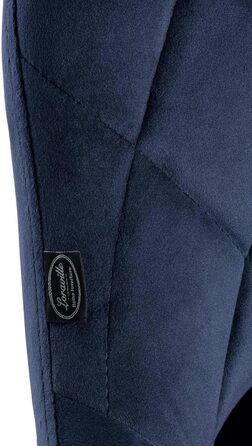 Набір з 2 барних стільців Lazio з велюровим покриттям, поворотні, з підніжкою, регульована висота, металевий каркас, колір: блакитний, колір каркасу: білий