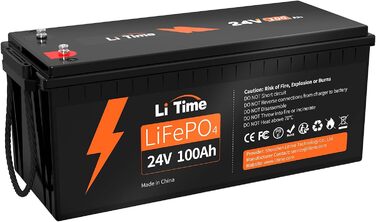 Акумуляторна батарея LiFePO4 24V 100Ah, 2560 Вт, 15000 циклів, 10 років, заміна на AGM, для автофургону, морська