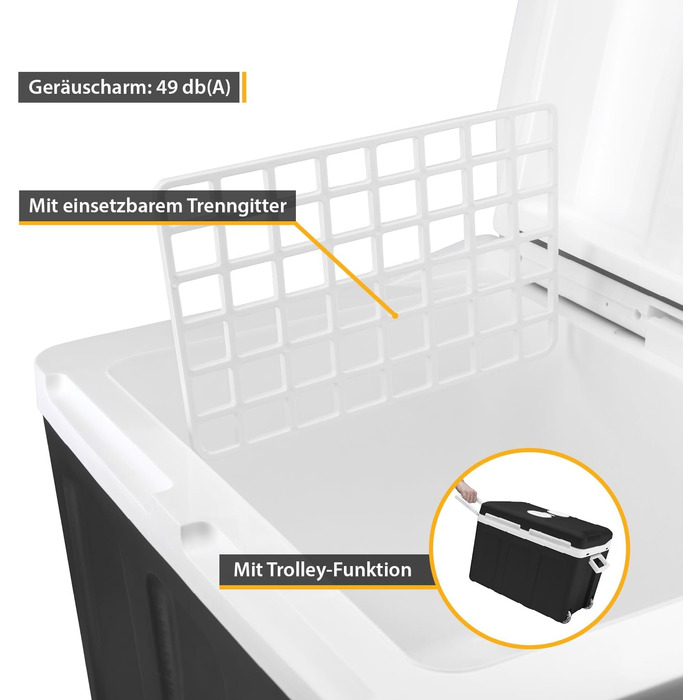 Автомобільний холодильник/термос First Austria 45L (12/230V), чорний - для кемпінгу, подорожей, фестивалів. З колесами.