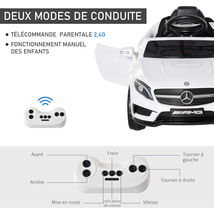 Дитячий електромобіль Mercedes-Benz GLA з пультом, MP3, USB, світлом і звуком, для дітей від 3 років, вантажність 30 кг