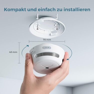 Набір датчиків диму Rauchmelder 6шт. AEGISLINK S500, 10 років роботи, фотоелектричні, з тестом та вимкненням звуку, сповіщення про слабкий акумулятор