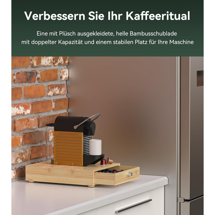 Організатор для капсул Nespresso та Lavazza, бамбук, на 48 капсул. Підставка під кавомашину