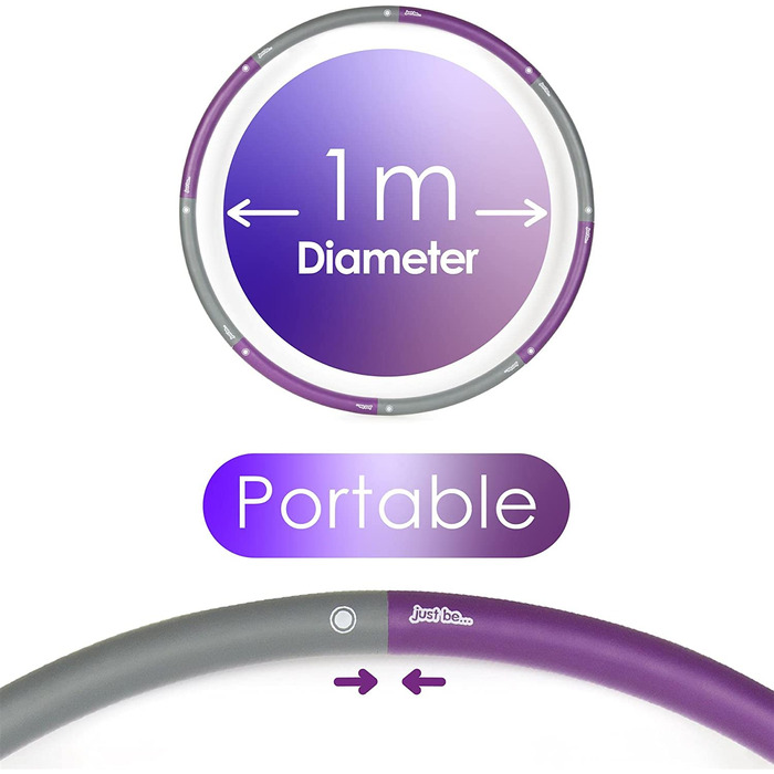 Просто будь. обруч для фітнесу для дорослих і підлітків. Обруч для фітнесу зі знімними сегментами різної ваги-фіолетовий - 1,4 кг