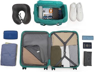 Набір валіз та дорожньої сумки KONO 55 см, кремово-білий (2 шт.)