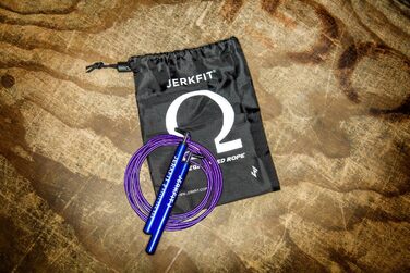 Надшвидка скакалка JerkFit Omega Speed Rope (синій на чорному)