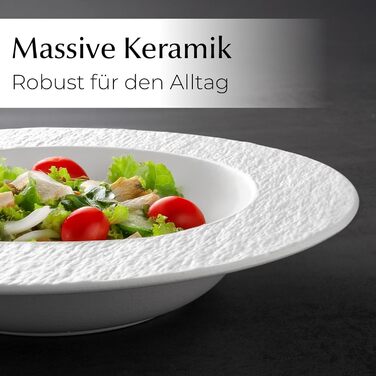 MIAMIO Набір посуду Oasis (20 предметів) - сучасний керамічний сервіз для 4 осіб, білий