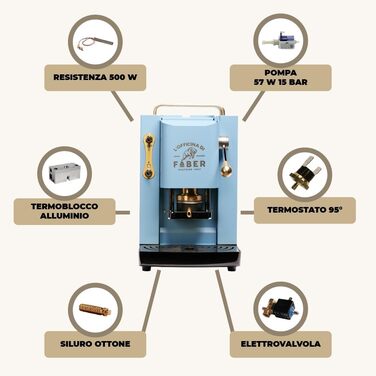 Кавомашина Faber Pro Deluxe з міді та вафельниці з Ese паперу 44 мм