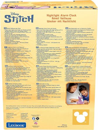 Дитячий ліхтарик-годинник Disney Stitch Angel RL800D1, рожевий - будильник з мелодіями та підсвічуванням LCD