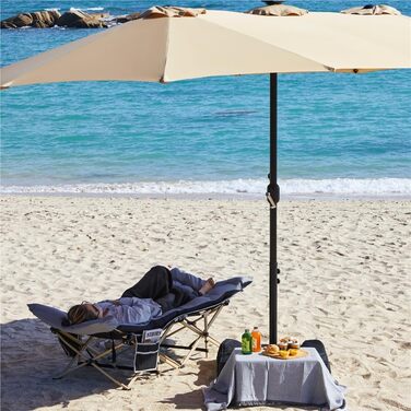 Розкладне кемпінгове ліжко Yaheetech з матрацом та сумкою для перенесення, 191 x 67 см, сіро-чорне, витримує до 150 кг