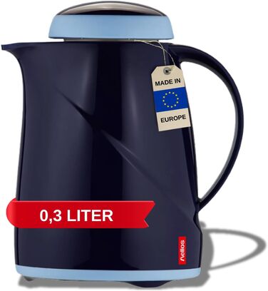 Термос Helios Wave, 1,5 л, пластик, білий, з кришкою-гвинтовим, придатний для миття в посудомийній машині