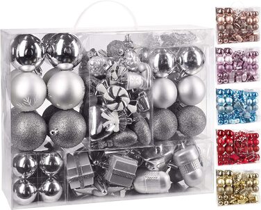 БРУБЕЙКЕР набір з 77 предметів Різдвяні дрібнички для ялинки-пластик / срібло (срібло)
