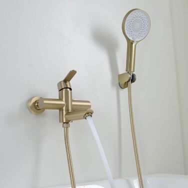 Набір змішувач для ванни PHASAT з душовою лійкою, чорний, настінний монтаж, PTBB13E