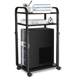 Підставка для ПК Liitrton Mobiler - 3-ярусна, з колесами, білий/чорний