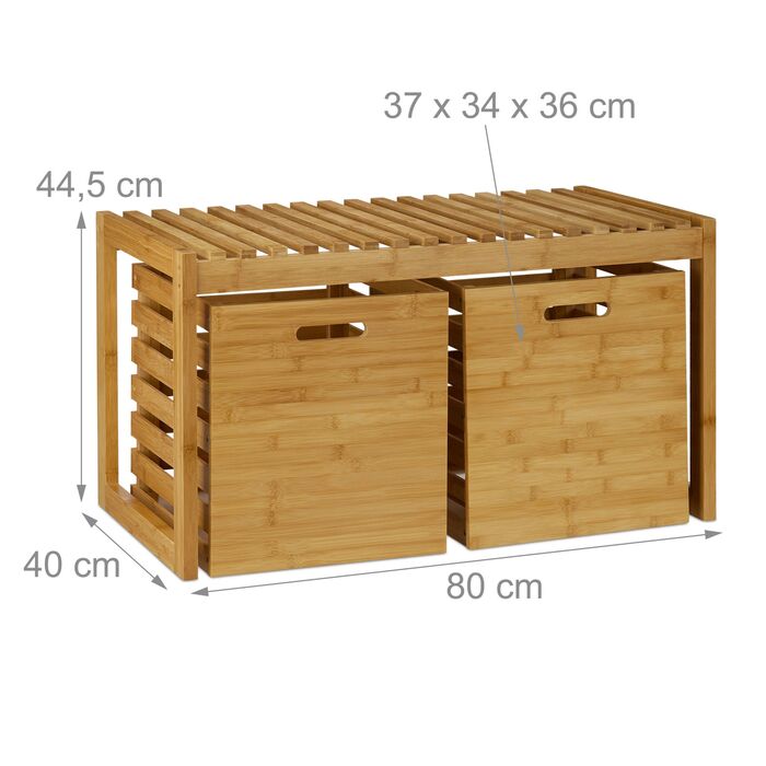 Лавка Relaxdays з місцем для зберігання, бамбук