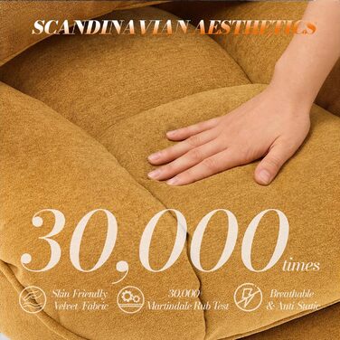 Ергономічний офісний крісло Efomao XXL до 200 кг, жовтий: з підставкою для ніг, висока спинка, товста м'яка оббивка для дому та офісу