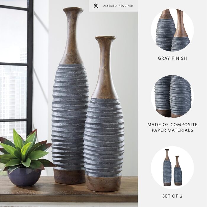 Набір ваз Signature Design by Ashley Blayze, 2 шт, Antique Gray/Brown