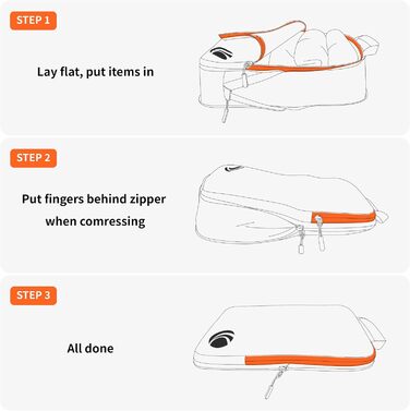 Набір компресійних органайзерів для одягу Cipway для подорожей, вакуумні пакувальні куби для валізи та рюкзака, сірий, 5 шт.