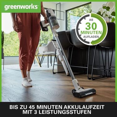 Акумуляторний пилосос Greenworks GD24SV, високе всмоктування, час роботи 45 хв, фільтр Hepa, 3 ступені, 3 роки гарантії