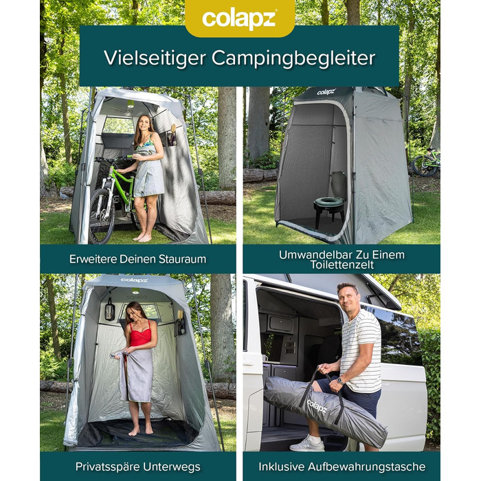 Намет для душу та туалету Colapz – портативна роздягальня для кемпінгу, сірий, 2,1 м
