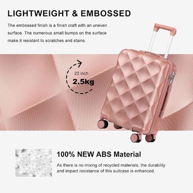 Набір валіз Sea Choice Hardschalen Trolley: 5шт (55/65/76 см), TSA-замок, рожеве золото