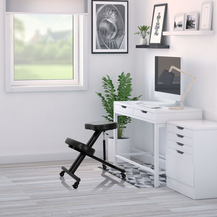 Крісло для ніг/Підставка для ніг ORTHONI з газовим амортизатором, PU, чорний, hjh OFFICE