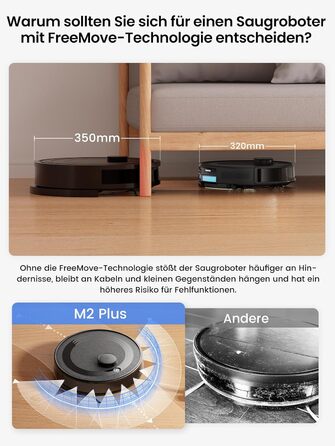 Робот-пилосос LEFANT M2 Plus з картографією, лазерною навігацією, 6000Pa, WiFi/App/Alexa, чорний