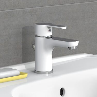 Змішувач для ванни DIZIANI DIZIANI, однорегуляторний, перемикач душ/ванна, хром/білий