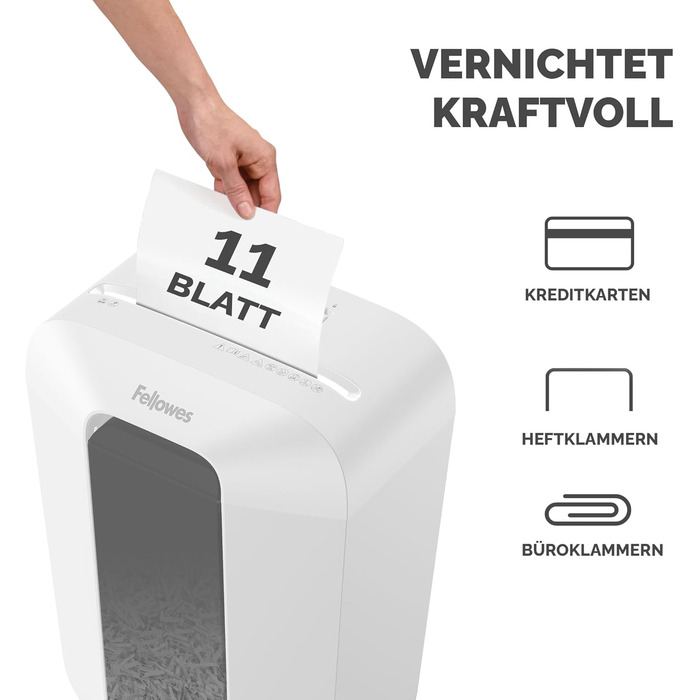 Fellowes знищувач документів Powershred LX70, 18 л, Cross-Cut, 11 аркушів, для дому та офісу
