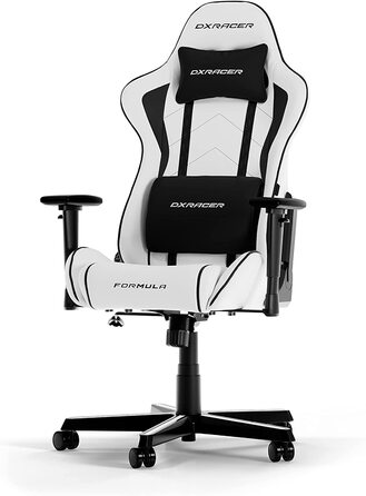 Ігрове крісло DXRacer FORMULA L PVC LEATHER (біле/Чорне)