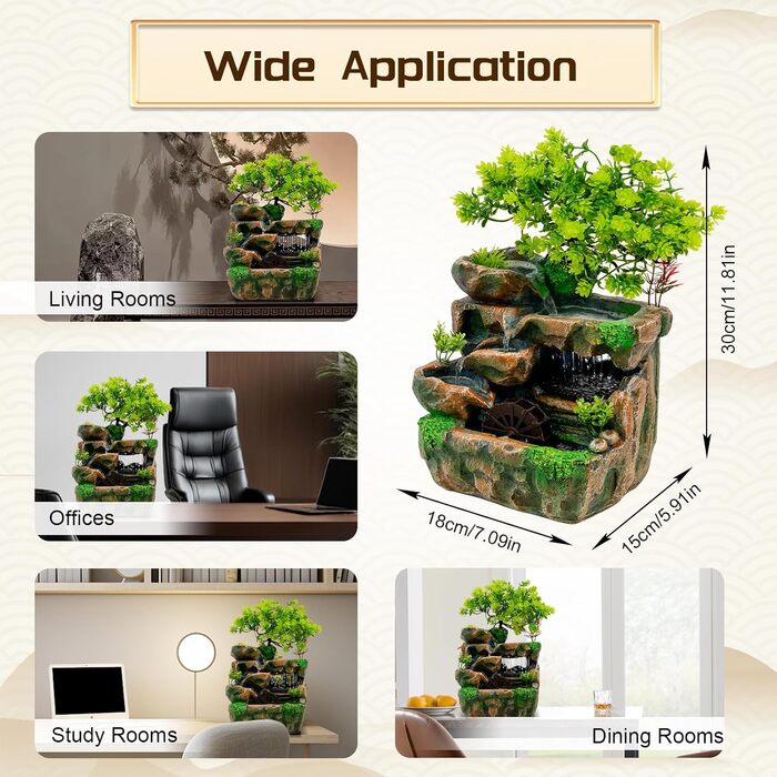 Кімнатний фонтан з LED підсвічуванням: декор для дому, офісу та інтер'єру