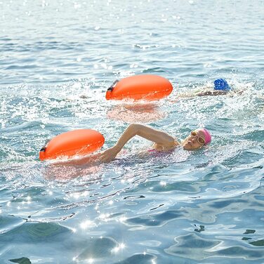 Плавучий буй Lyneun для дорослих, надувний Буй для плавання, плавальний буй для триатлону на відкритій воді, водні види спорту Помаранчевий