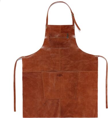 Шкіряний фартух великого розміру SID & VAIN - ручної роботи, світло-коричневий, для грилю, приготування їжі, офіціантів, чоловічий та жіночий