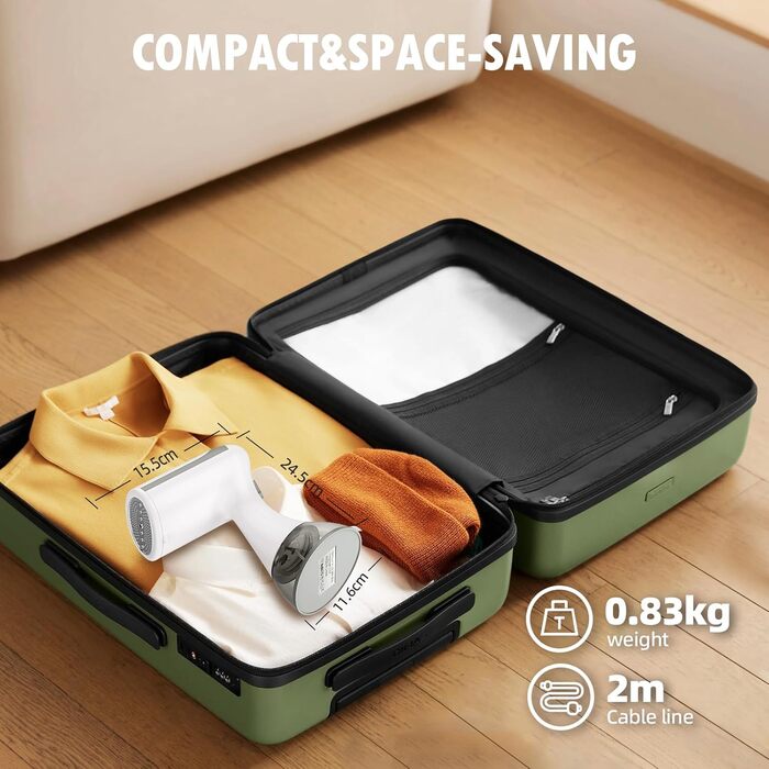 Відпарювач для одягу вертикальний та горизонтальний, 1500W, 300мл резервуар, швидкий нагрів за 20 сек.