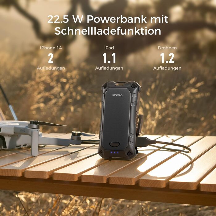 Електричний грієчка OCOOPA UT4 Extreme, 10000 mAh, USB Powerbank, ліхтарик, IP56, чорний
