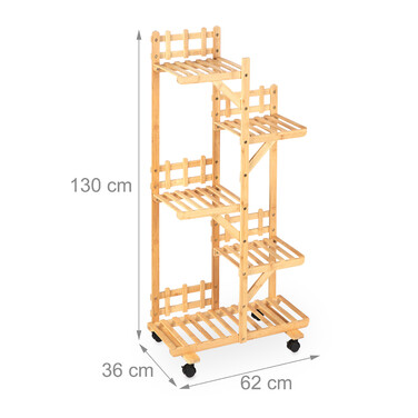 Полиця для бамбукових рослин Relaxdays 5 полиць